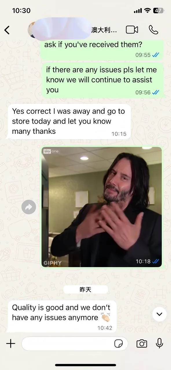 Povratne informacije naše avstralske stranke: Kakovost je najboljša komunikacija